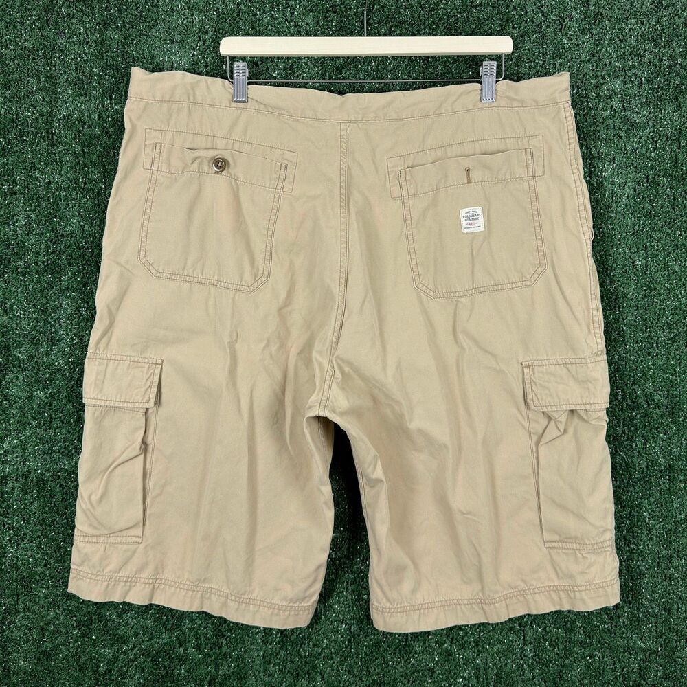 Polo Jeans Co Ralph Lauren Mens Cargo Shorts XXL Tan Khaki Drawstring Size 42